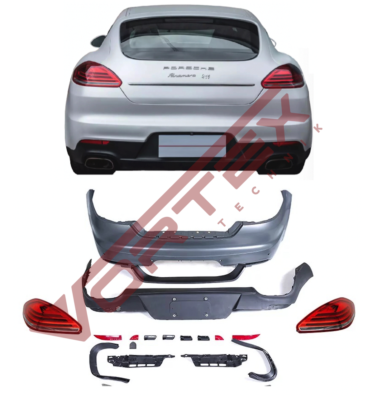 Porsche Panamera (970.1) 2010-2013 için Facelift (970.2) 2014-2016 Arka Dönüşüm Seti