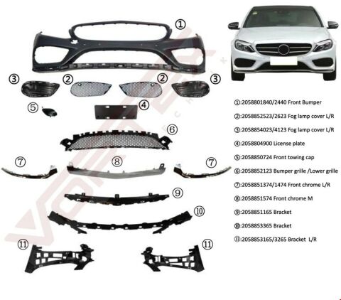 Mercedes C-Serisi W205 2014-2018 OEM AMG Body Kit Ön Tampon