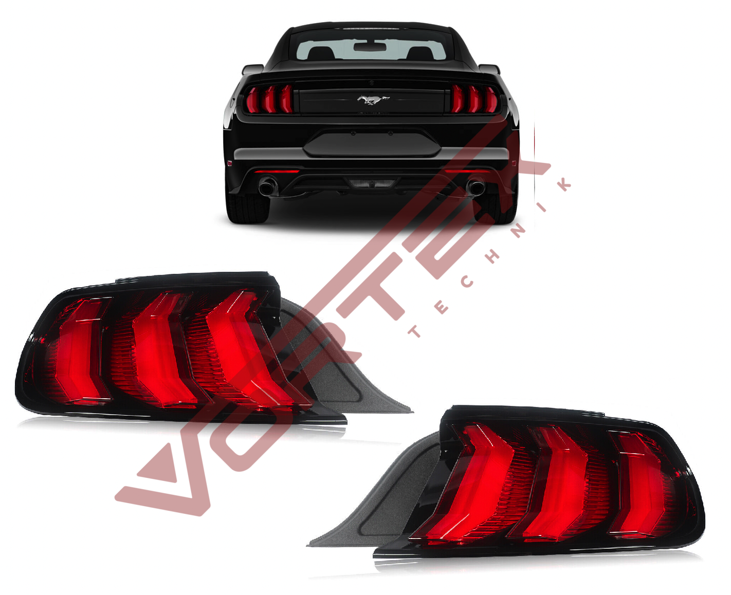 Ford Mustang 2018-2022 OEM Amerikan Versiyon Kırmızı Stop Takımı