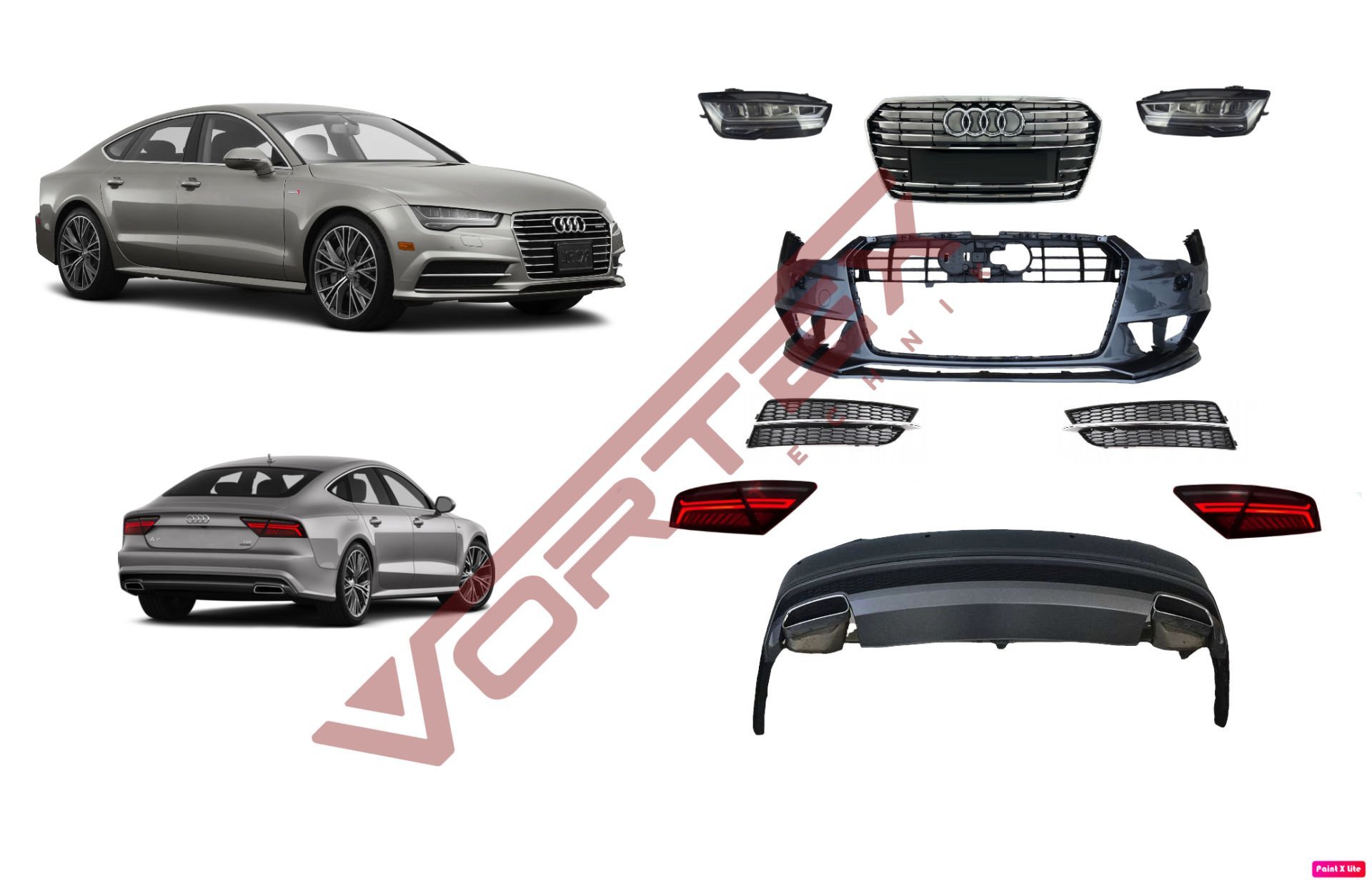 Audi A7 2010-2014 için Facelift 2015-2017 S-Line Dönüşüm Seti