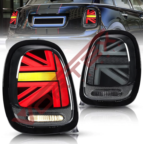 MINI F55 F56 2014-2018 Union Jack Bayraklı Stop Takımı, (Füme Detay)