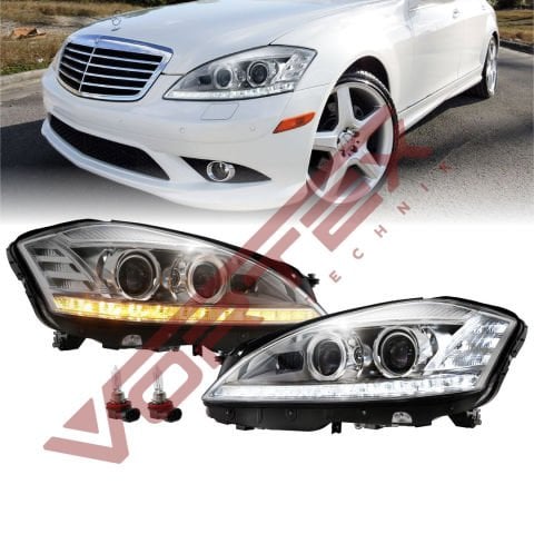 Mercedes S-Serisi W221 2006-2010 için Facelift W221 2010-2012 Far Dönüşüm Seti