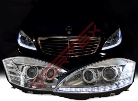 Mercedes S-Serisi W221 2006-2010 için Facelift W221 2010-2012 Far Dönüşüm Seti