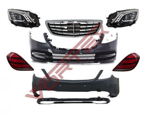 Mercedes S-Serisi W222 2013-2017 için Facelift 2018-2021 Standart OEM Dönüşüm Seti