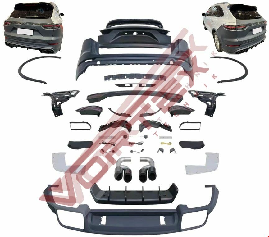 Porsche Cayenne (958.2) 2015-2017 için Yeni (9Y0) 2018-2022 Turbo Dönüşüm Seti Arka Tampon