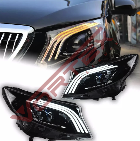 Mercedes V-Class W447 2014-2024 Led Farlı Model için Maybach Görünüm Far Seti