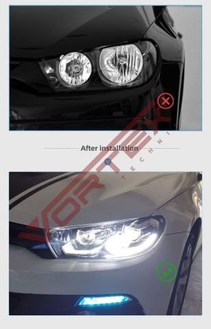 Volkswagen Scirocco 2009-2017 Halojen farlar için Facelift Full Led Far Takımı