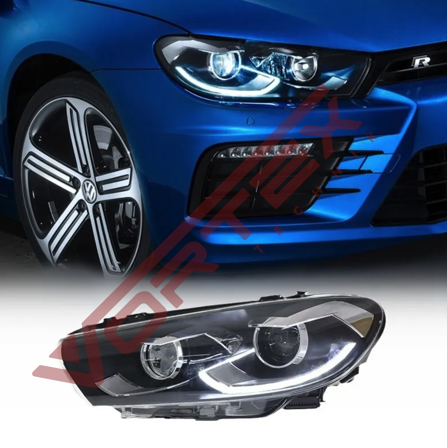 Volkswagen Scirocco 2009-2017 Halojen farlar için Facelift Full Led Far Takımı